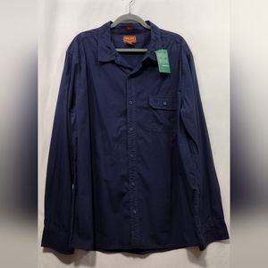 NWT Stitch Fix Red Ale Poplin Shirt Men's XXL Blue Boho Utility Casual Office